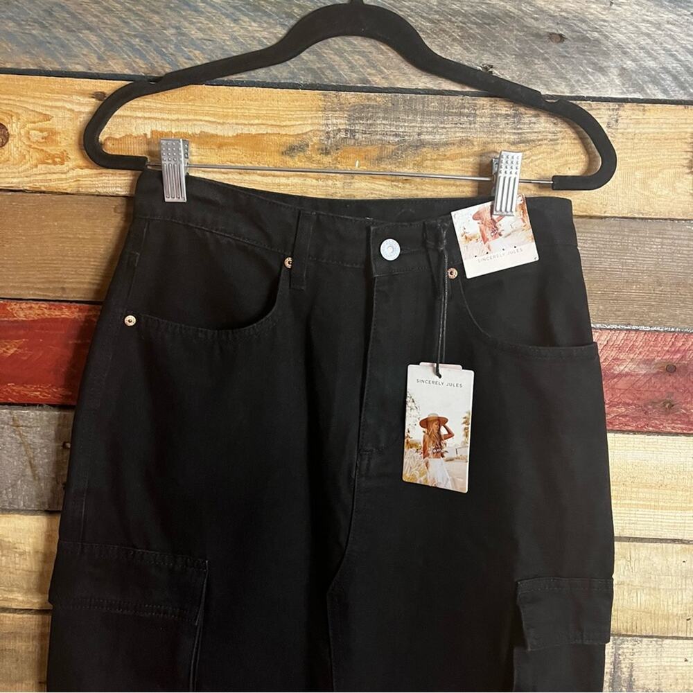 Sincerely Jules Black High Slit Maxi Skirt Size 5/26 - Picture 3 of 9